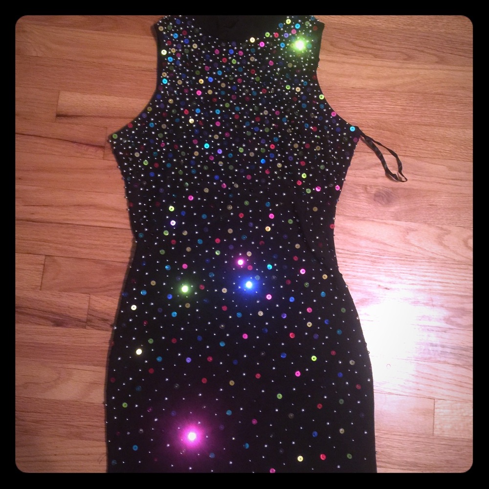 Little Black Dress with multicolor embellishments